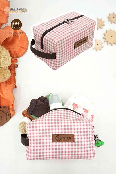 mordesign حقيبة العناية بالطفل - ملابس رطبة/جافة وقذرة/نظيفة، حقيبة حفاضات، سلسلة Gingham