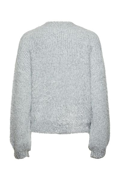 PIECES O-Ausschnitt Lurex All Over Long Sleeve Ladies Strick-Pullover – lockere Passform