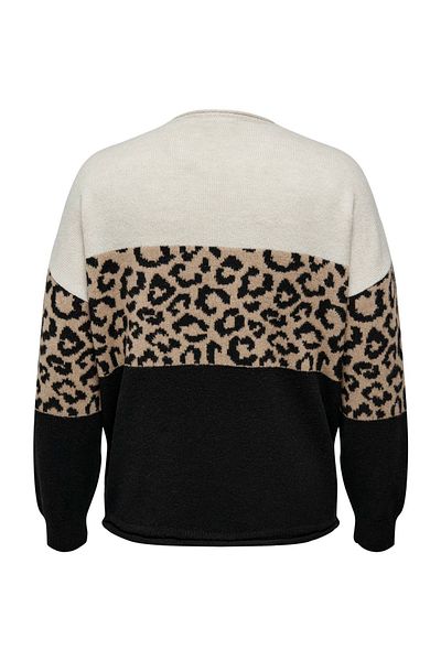 Only Carmakoma Strickpullover CARJADE ANIMAL LS O-NECK KNT