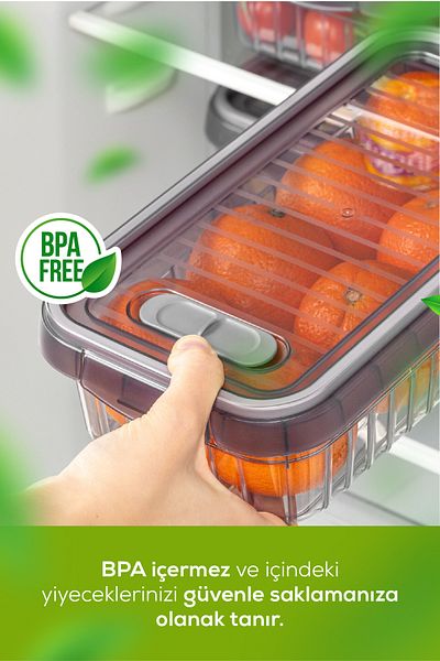 Vienev 2 Liter Set of 3 - Self Striped and Locking Storage Container