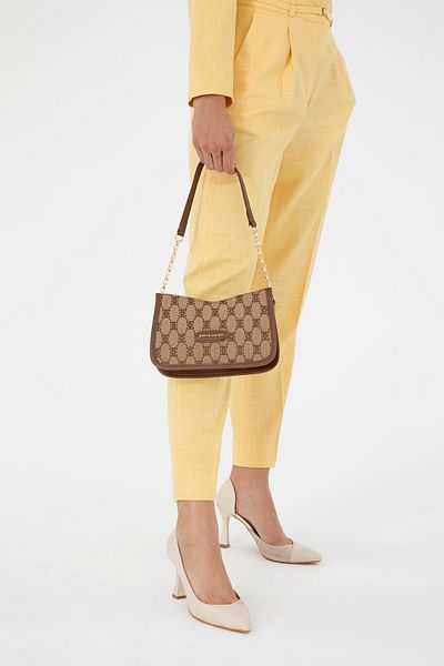 Pierre Cardin Καφέ γυναικεία τσάντα ώμου 05PO24K1676