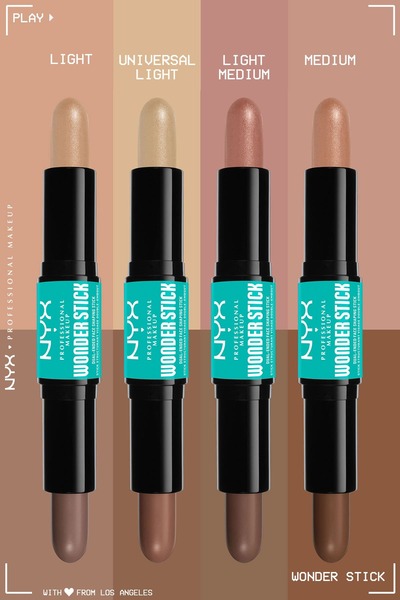 NYX Professional Makeup Wonder Stick Çift Taraflı Krem Kontür & Aydınlatıcı Stick - Medium