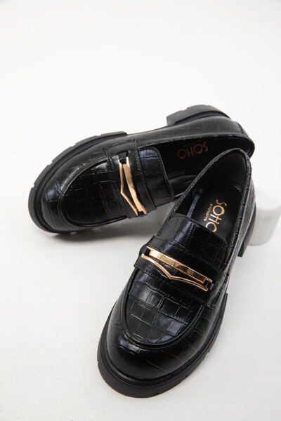 SOHO Black Krako Women's Loafer Shoes