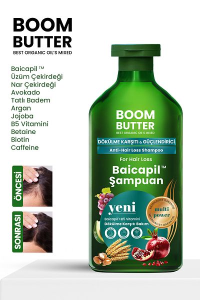 BOOM BUTTER 2% Baicapil Anti-Spill and Repair Shampoo 400ml
