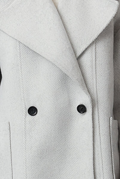 Trendyol Collection Oversize Gray Coat - Twoaw24Kb00165