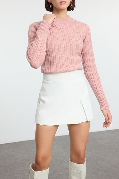 Trendyol Collection Pulover de tricotaj obișnuit cu textura moale de somon TEDAW25KZ00041