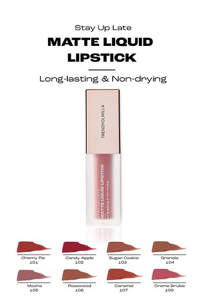 Trendyolmilla Beauty 8 Stunden nicht trocknender, flüssiger, matter Lippenstift – Karamell-107 TKZAW25RJ00000