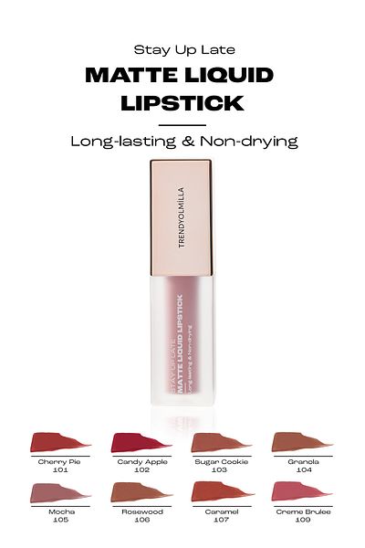 Trendyolmilla Beauty 8 Stunden lang anhaltender, nicht trocknender, flüssiger, mattierter Lippenstift Mocha-105 TKZAW25RJ00000