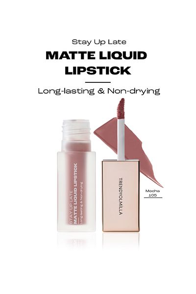 Trendyolmilla Beauty 8 Stunden lang anhaltender, nicht trocknender, flüssiger, mattierter Lippenstift Mocha-105 TKZAW25RJ00000