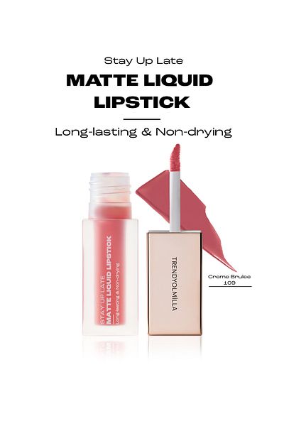 Trendyolmilla Beauty 8 Stunden lang anhaltender, nicht trocknender, flüssiger, matter Lippenstift Creme Brulee-109 TKZAW25RJ00000