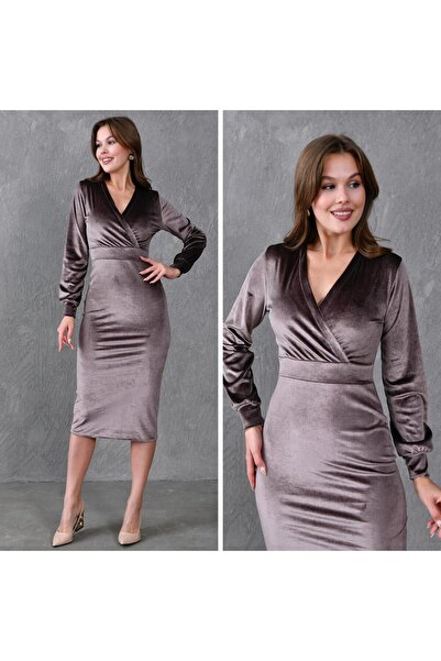 CİXAPLE Φόρεμα με βελούδινη μανσέτα