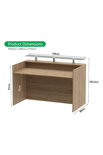 Mahmayi R06 Sand Gladstone Office Reception Desk - 160cm