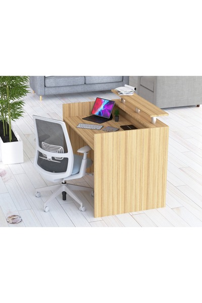 Mahmayi Coco Bolo R06 Light Brown Office Reception Desk - 120cm