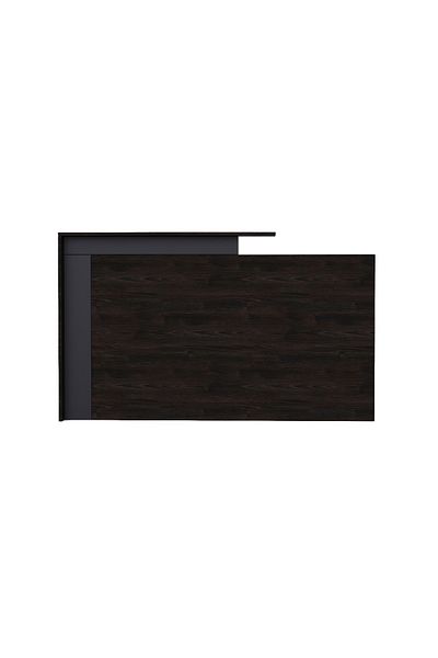 Mahmayi Zelda 26R001 Modern Reception Desk - Black Brown Thermo Oak
