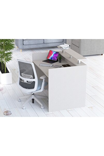 Mahmayi R06 Grey Textile Office Reception Desk - 120cm