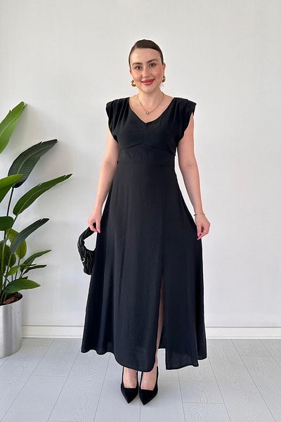 MaziButik Πέτρινο πολύχρωμο φόρεμα με επένδυση