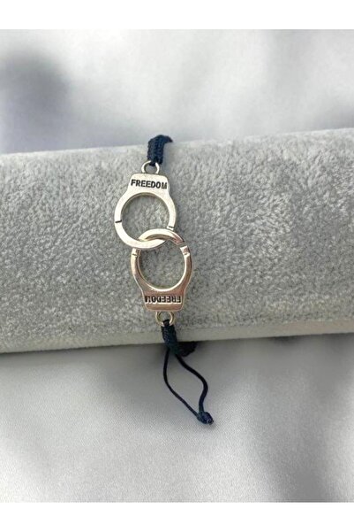 Herşey Nota Freedom Yazılı Özgürlük Kelepçe Polis Bileklik Ayarlanabilir Siya...