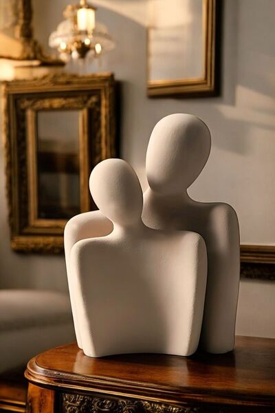 tambana 2’li Cappuccino Heykel Biblo Seti Dekoratif Süs Eşyası Dekoratif Masa...