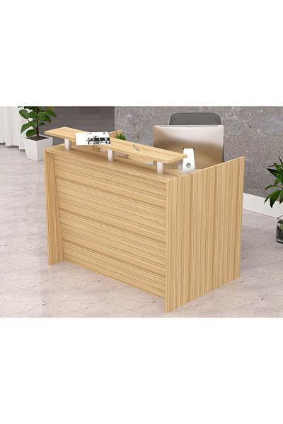 Mahmayi Coco Bolo R06 Light Brown Office Reception Desk - 120cm