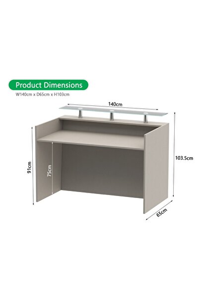 Mahmayi R06 Grey Textile Office Reception Desk - 140cm