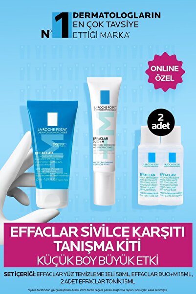 La Roche Posay Akne/Sivilceye Eğilimli Ciltler İçin Cilt Bakım Seti: Yüz Temizleme Jeli&Duo M+ Nemlendirici& Tonik