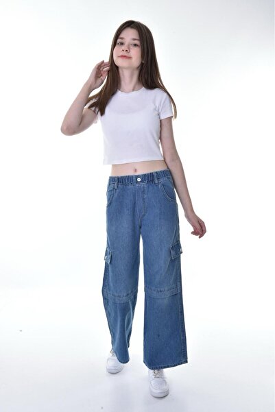 Dalikda Devojčin model 100% pamuk Cargo širokih nogavica Pamuk komada farmerk...