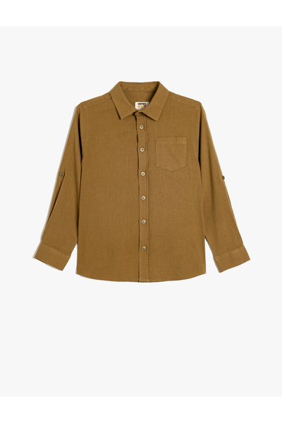 Koton Hemd aus Cord mit Taschendetail aus Baumwolle