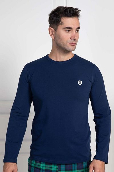 Mecit Pijama 95% βαμβάκι 5% Lycra μακρυμάνικο ανδρικό μπλουζάκι με λαιμόκοψη μεγάλου μεγέθους