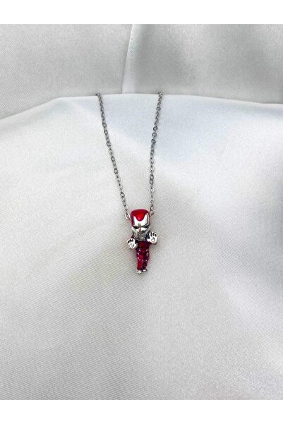 Herşey Nota Demir Adam IronMan Süper Kahraman Paslanmaz Çelik Charm Kolye