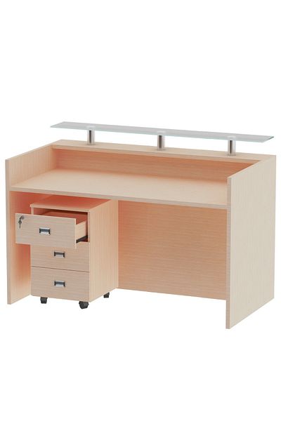 Mahmayi R06 Oak Office Reception Desk - 160cm