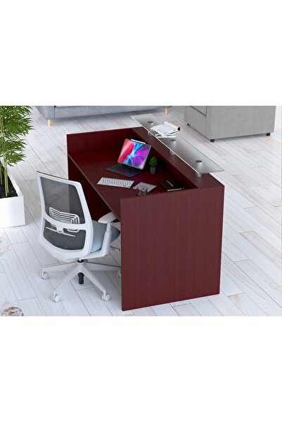 Mahmayi R06 Apple Cherry Office Reception Desk Without Drawers - 140cm