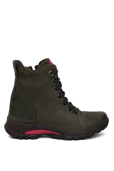 Mammamia D24KB-4335 Γυναικείες δερμάτινες μπότες Khaki Nubuck - ίσια κοπή