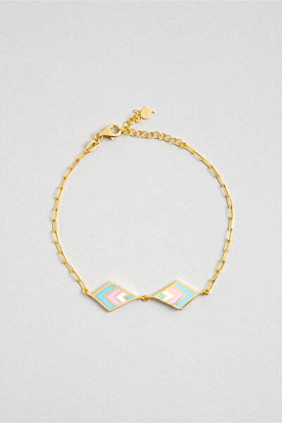 So CHIC... Bahar Renkleri  18 Ayar Sarı Altın Kaplama 19 Cm Gümüş Minimal Bil...