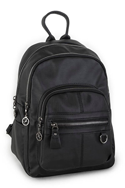 Nas Bag حقيبة ظهر نسائية سوداء قابلة للغسل