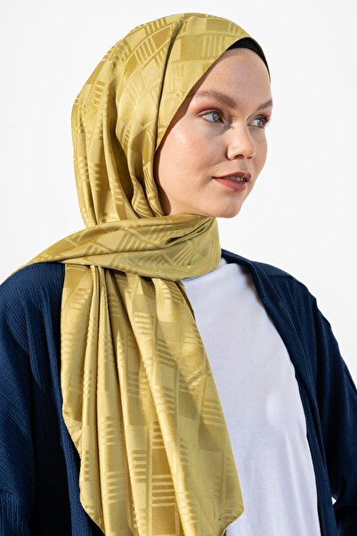 JAWEL Γυναικείο σάλι ζακάρ με σχέδιο κύβου