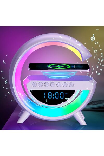 Tastech Bluetooth G Hoparlör Rgb Led Işıklı Speaker Alarm Saat Aux Usb Sd Kart Wireless Şarj
