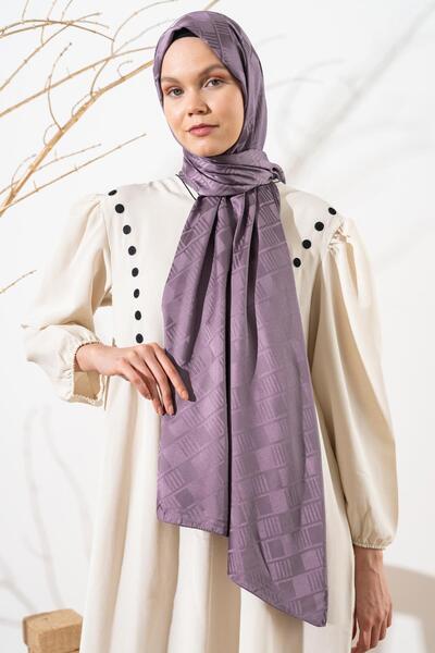 JAWEL Kadın Küp Desenli Jakarlı Şal