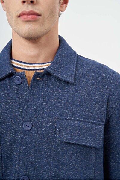 İmza Поло з коміром, темно-синій, slim fit, класичний піджак - з жакардовим візерунком, без розрізів і підкладки 1007245161