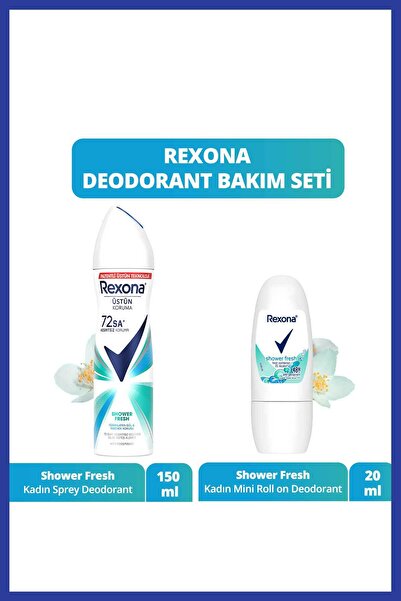 Rexona Kadın Sprey Deodorant Shower Fresh 150 ml Kadın Roll On Deodorant Shower Fresh 20 ml