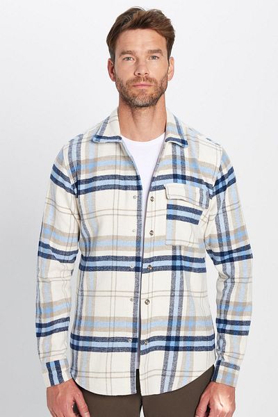 Tudors Мъжка риза Lumberjack с прилепнала кройка и един джоб с копчета тик-так