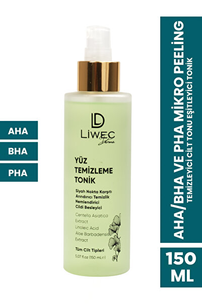 LIWECDERMA Yüz Temizleme Tonik 150 ml – Gözenek Sıkılaştırıcı & Ph Dengeleyic...