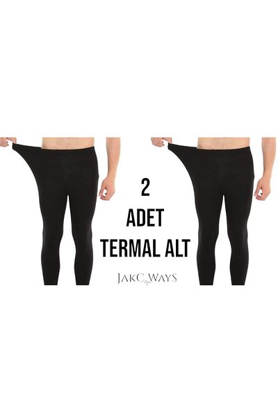 JAKC WAYS قطعتان، قاعدة حرارية للرجال (للجنسين)، لون أسود/ملابس داخلية حرارية، سراويل ضيقة حرارية