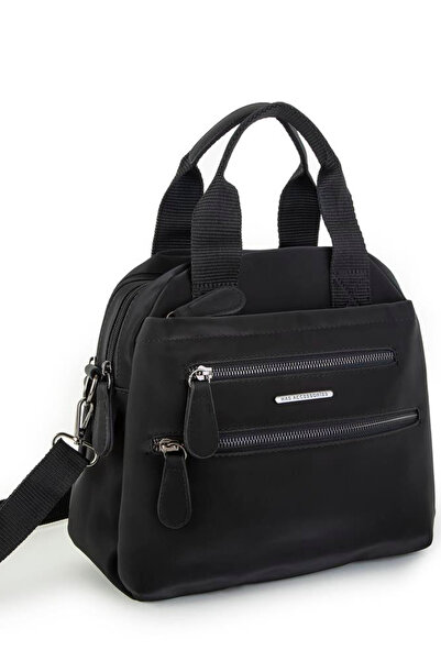 Nas Bag حقيبة يد نسائية متعددة الأقسام خفيفة الوزن طاردة للماء - أسود