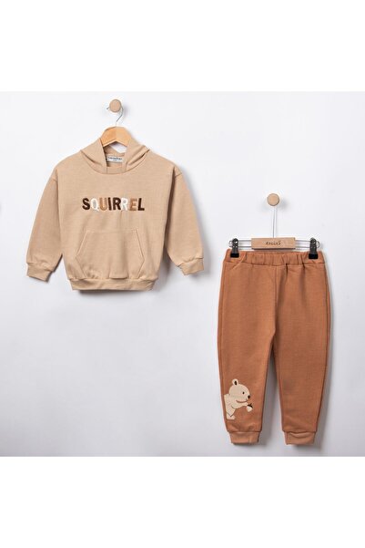 Lolons طقم محبوك للفتيات الصغيرات بطبعة سنجاب مقنعين