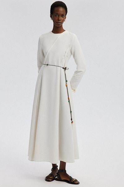 Touché Privé Leinenkleid – geripptes Detail
