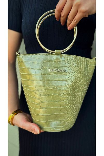 Levidor Women's Hand Bag Crocodile Leather Patterned Puppy Special Design High Quality
