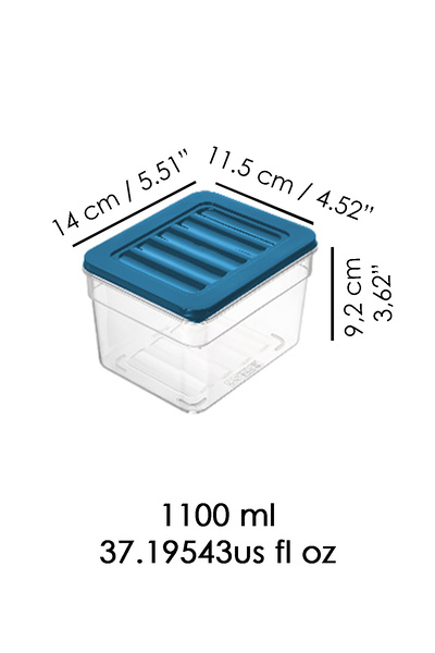 Meleni Home Microwave Compatible Organizer Set of 8 - Food and Food Storage Container 1100ml Blue