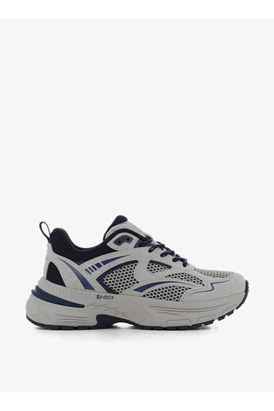 SJ Women's Panelled Lace-Up Low Ankle Sneakers