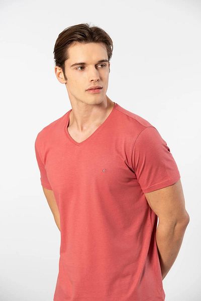 Cacharel V-Neck Men's T-shirt - Shortcut, 50% Cotton 50% Modal