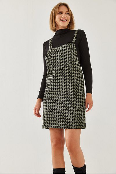 Bianco Lucci Damen-Salopet mit Hahnentrittmuster 60351164
